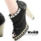 Kvoll - Open-Toe Studded Shoe Boots