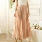 Tokyo Fashion - Elastic-Waist Pleated Maxi Skirt