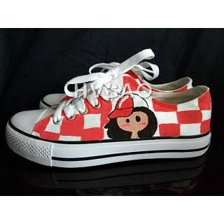 'Girl and Checkboard Pattern' Sneakers 'Girl and Checkboard Pattern' Sneakers