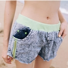 Clair Fashion - Printed-Back Denim Shorts