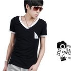 Cool 6 - V-Neck Contrast-Trim T-Shirt