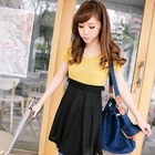 Tokyo Fashion - Short-Sleeve Two-Tone Dress