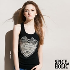 SPICY HOLIC - Heart Embellished Tank Top