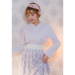 Dalkong - Plain V-Neck Hanbok Top Dalkong - Plain V-Neck Hanbok Top