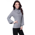 O.SA - Turtleneck Lantern-Sleeve Rib-Knit Top