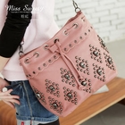 Miss Sweety - Chain-Strap Studded Bucket Bag