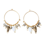 Briolette - Moonstone Accent Hoop Earrings