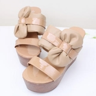 Grace Candy - Bow-Accent Wedge Mules