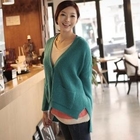 ode' - Asymmetric-Hem Dual-Pocket Cardigan