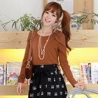 CLICK - Inset Sleeve Round Neck Top