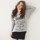 D.P-Shop - Set: Scoopneck Print T-Shirt + Hooded Tank Top