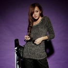 PUFFY - Faux-Pearl Neckline Fleece Mini Dress