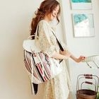Fashion Lady - Striped Canvas Backpack