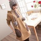 CatWorld - Two-Tone Drawstring Hoodie Dress