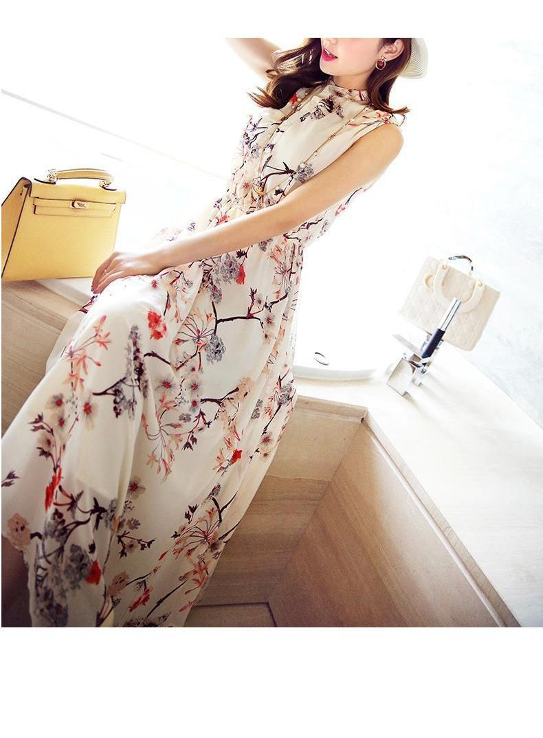 Dowisi Sleeveless Floral Print Dress YESSTYLE