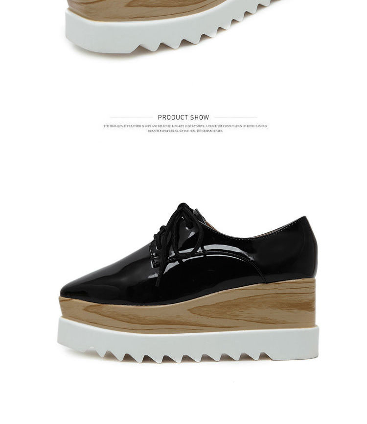 faux patent leather platform oxfords