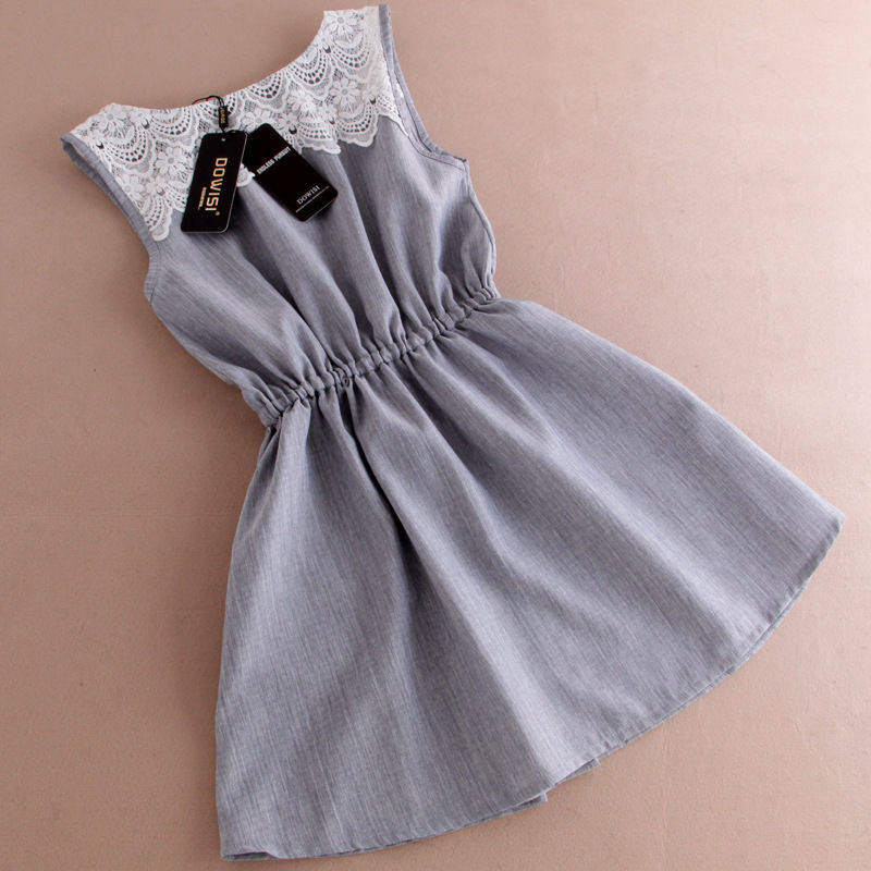 Dowisi Lace Trim Sleeveless Dress YESSTYLE