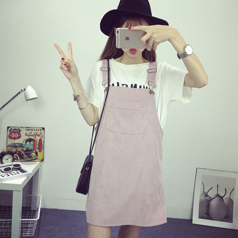 Angel Shine Corduroy Jumper Dress YESSTYLE