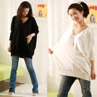 Mix & Match - Dolman Sleeve Loose Fit Knit Top
