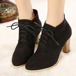 Mancienne - Lace-Up High-Heel Ankle Boots