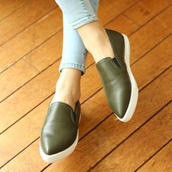 VIVIER - Pointy-Toe Faux-Leather Slip-Ons
