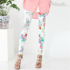 Stylementor - Elastic-Waist Floral Patterned Leggings