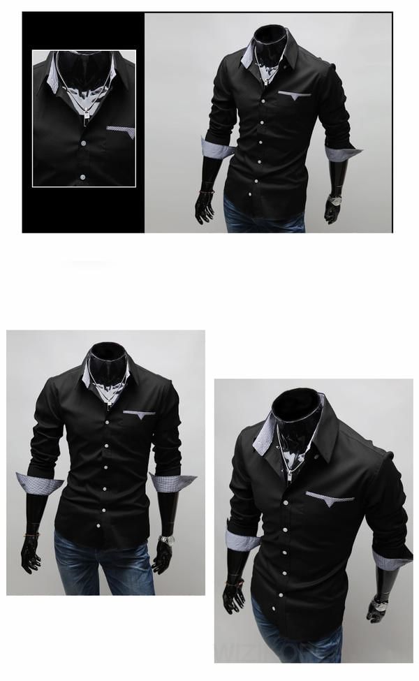 gingham-panel long-sleeve shirt