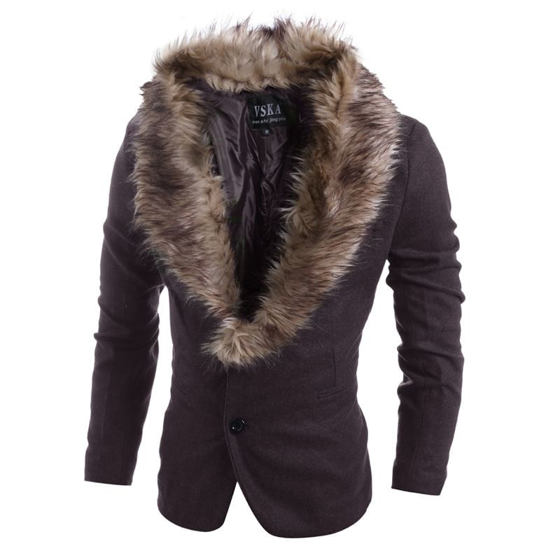 hansel - 可移除仿皮毛西装外套